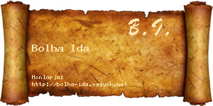 Bolha Ida névjegykártya